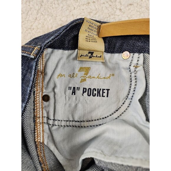 7 For All Mankind Jeans A Pocket Women's 29 Flared Wide Leg Medium Wash Boho - Picture 10 of 16